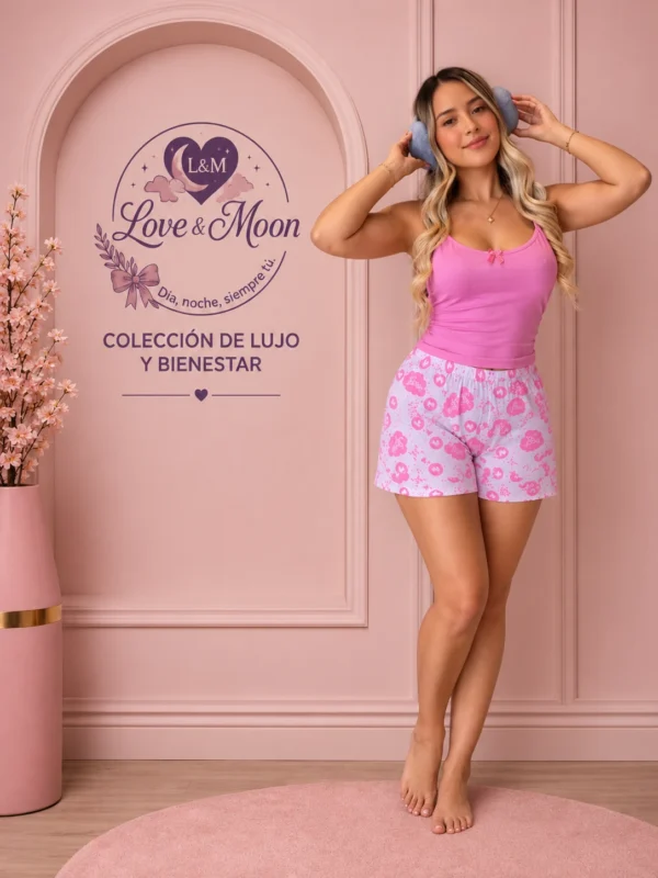 Pijama Corazones · Rosa